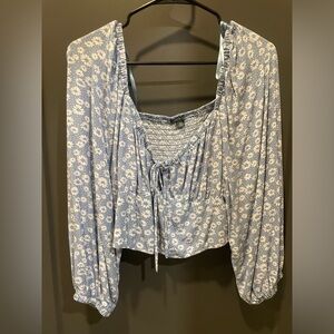 Floral Blue Women's Top